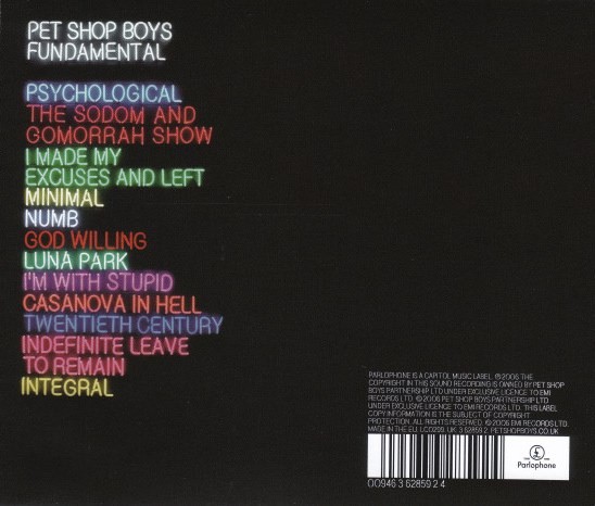PET SHOP BOYS - FUNDAMENTAL  (Cd)