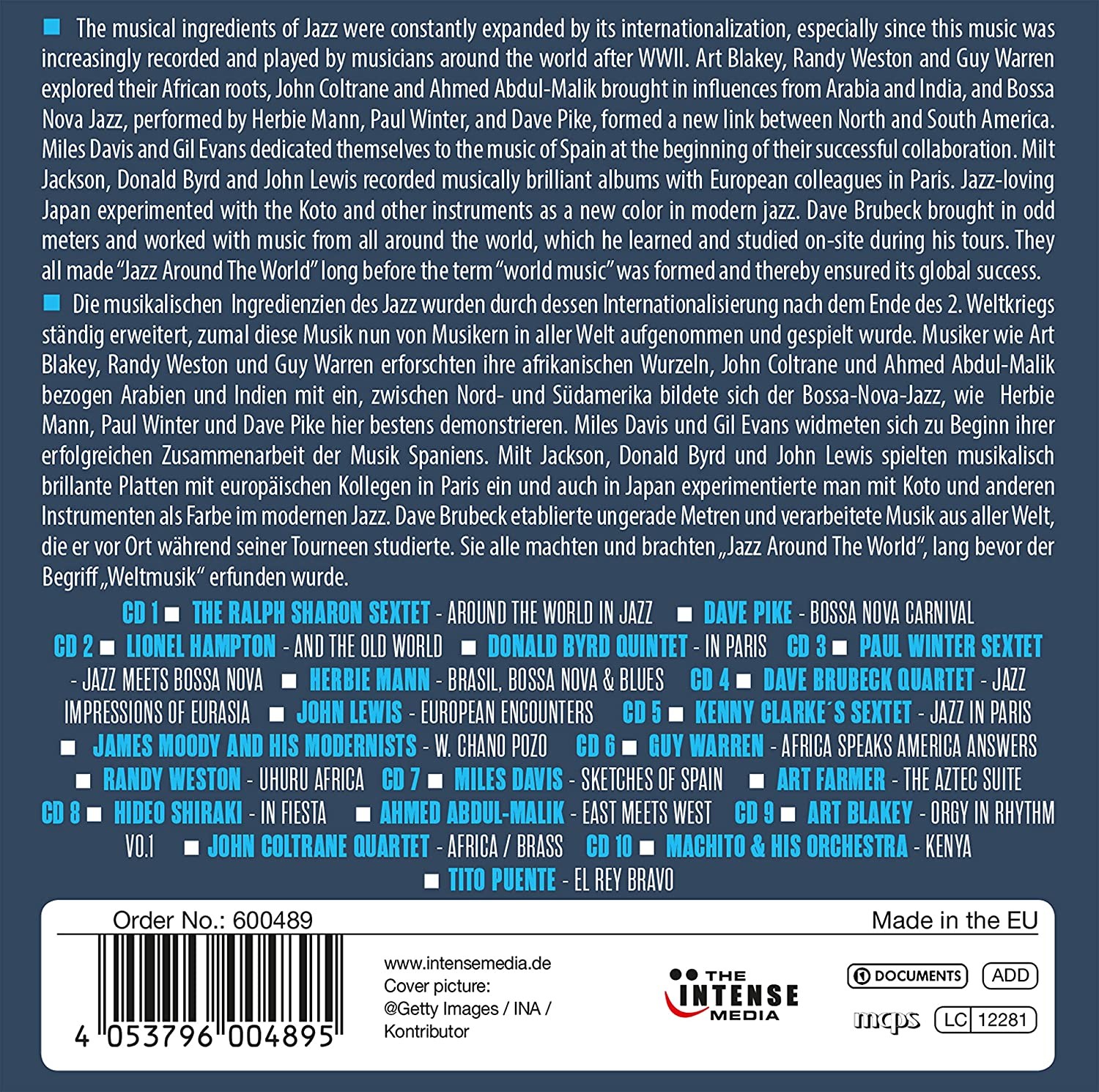 JAZZ AROUND THE WORLD - VARIOS (Pack/Box set 10 Cds)