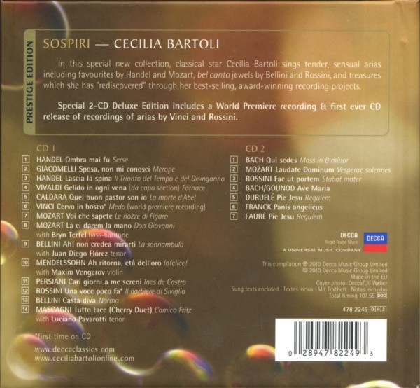 CECILIA BARTOLI- SOSPIRI (Ed. prestige)  (2Cd)
