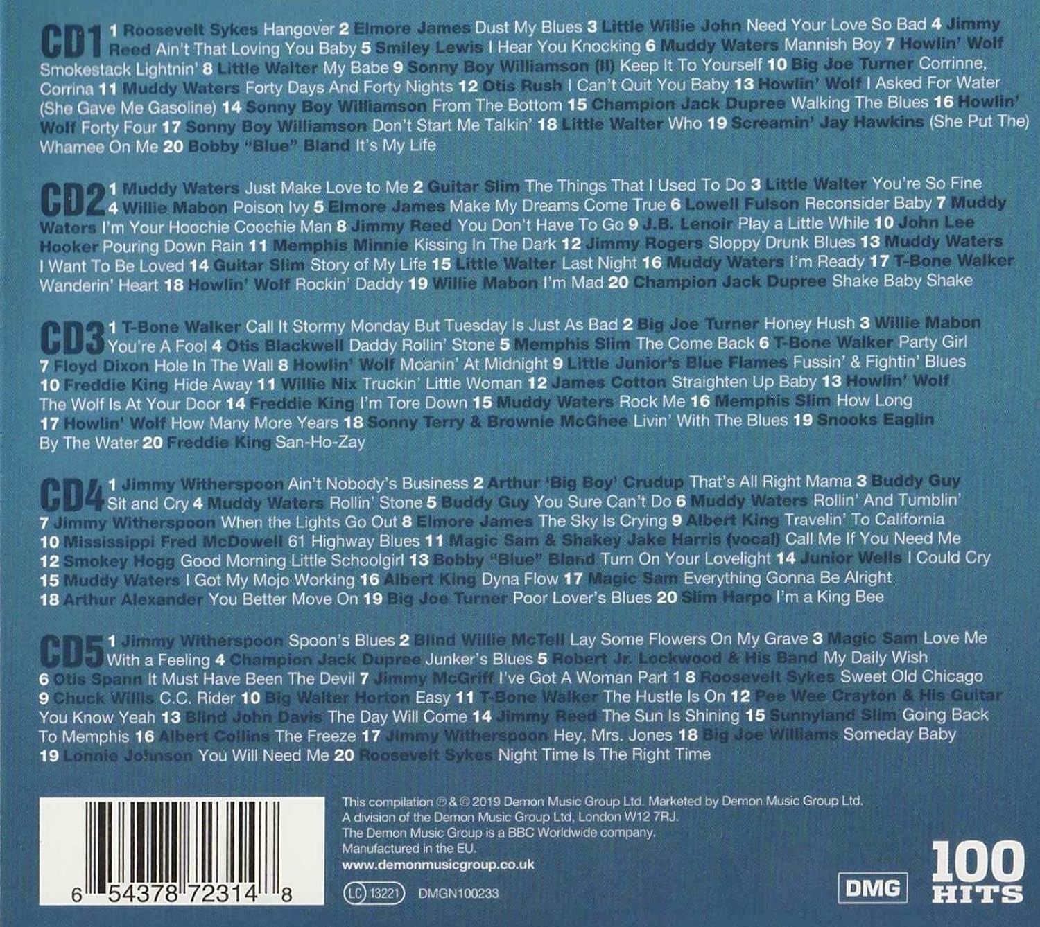 100 HITS - BLUES - VARIOS (5Cds)