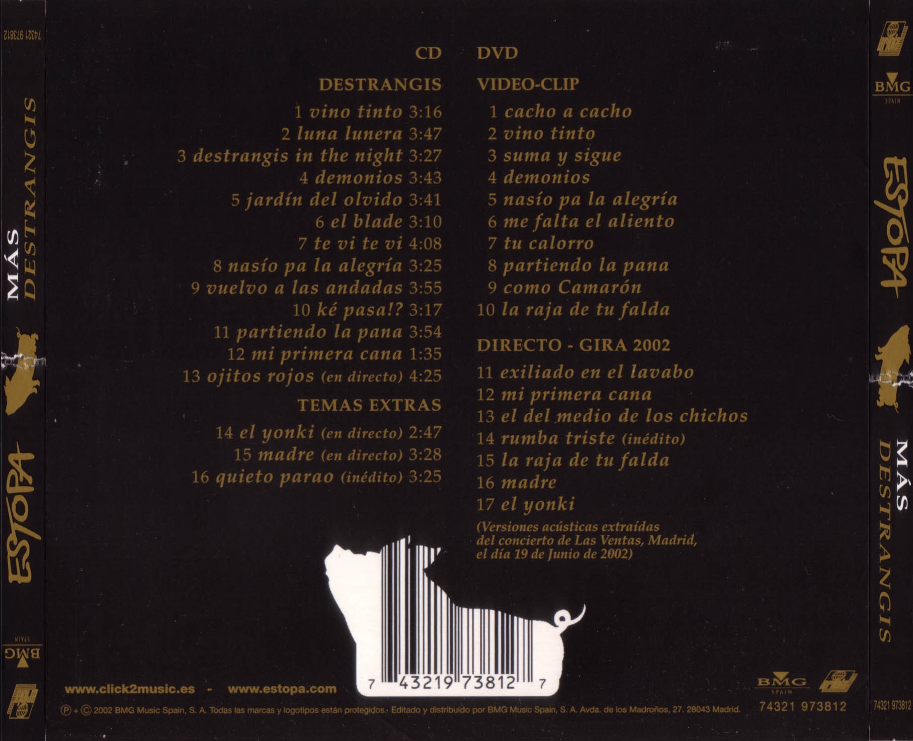 ESTOPA - MAS DESTRANGIS  (Cd+dvd)
