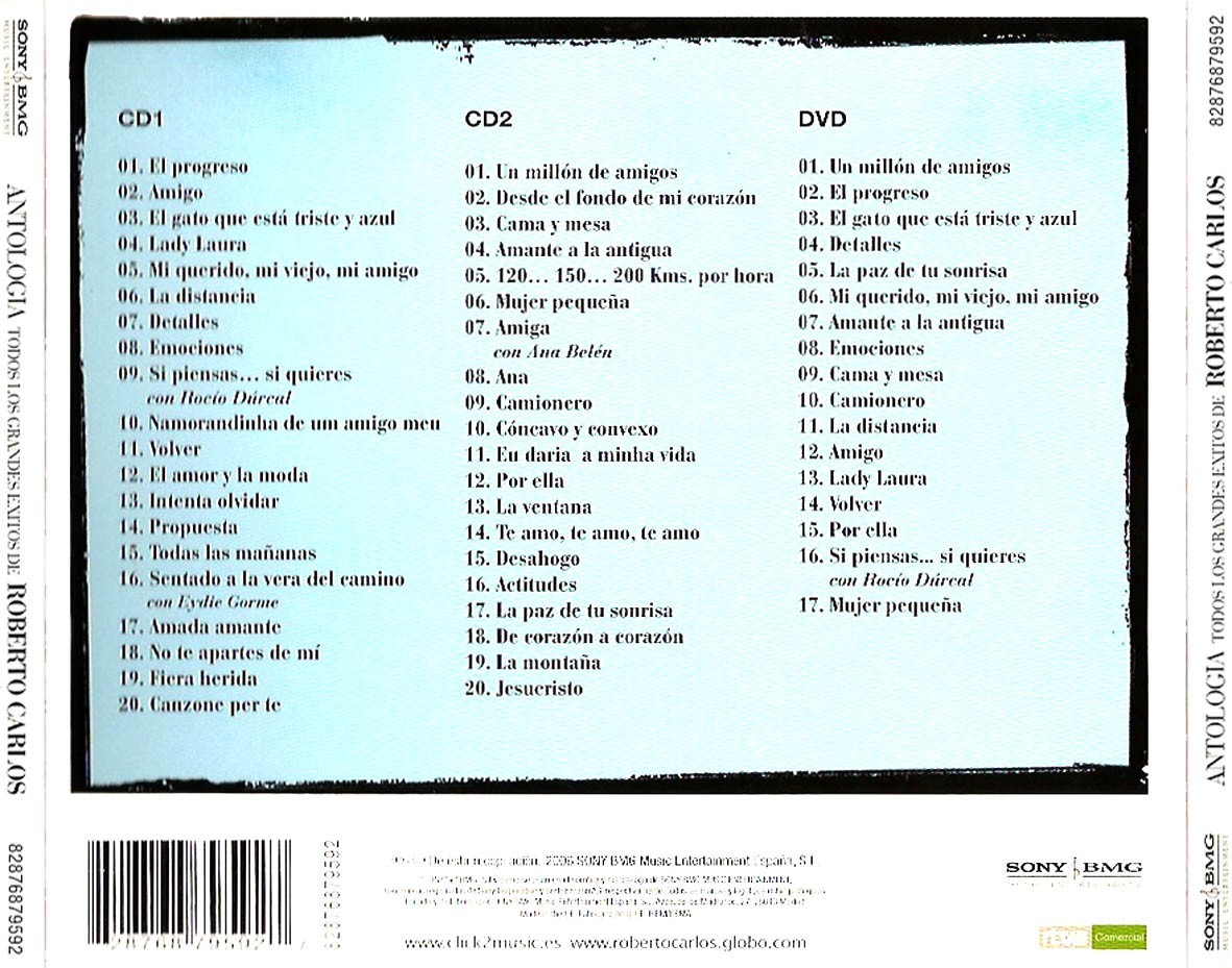 ROBERTO CARLOS - ANTOLOGIA  (2Cd+Dvd)