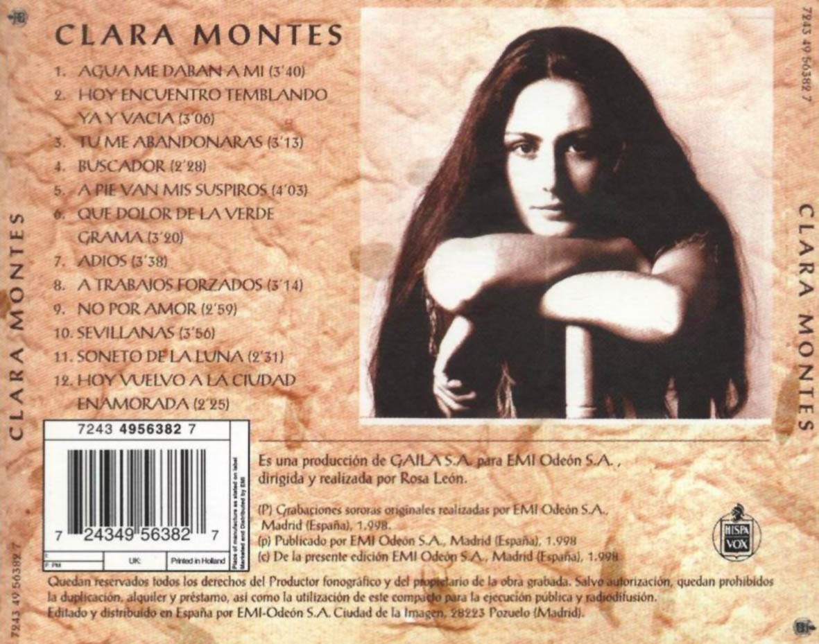 CLARA MONTES - CANTA A GALA  (Cd)