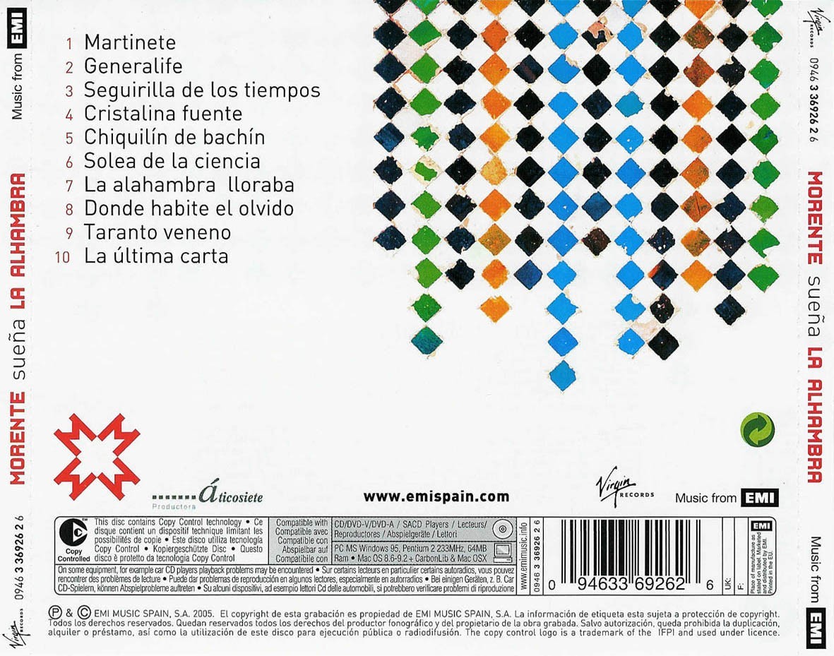 ENRIQUE MORENTE - SUEÑA LA ALHAMBRA  (Cd)