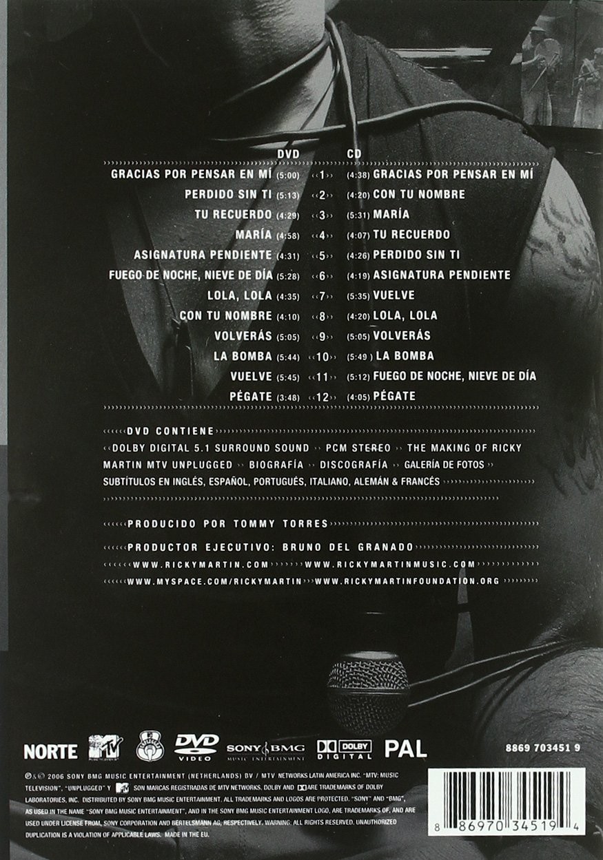 Ricky Martin - Mtv Unplugged  (dvd+cd)