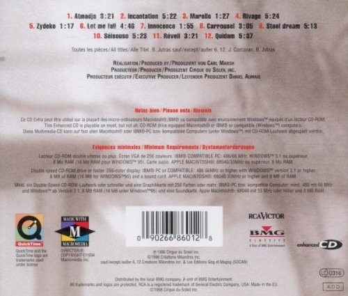 CIRQUE DU SOLEIL - QUIDAM  (Cd)