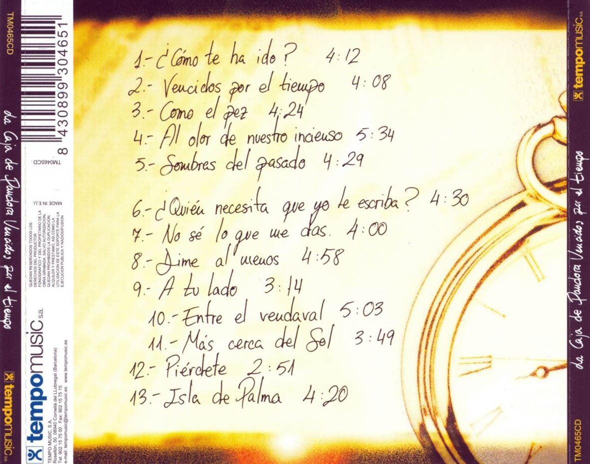 LA CAJA DE PANDORA - VENCIDOS POR EL TIEMPO  (Cd)
