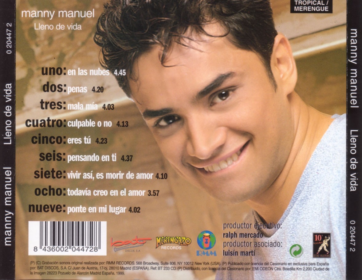MANNY MANUEL - LLENO DE VIDA  (Cd)