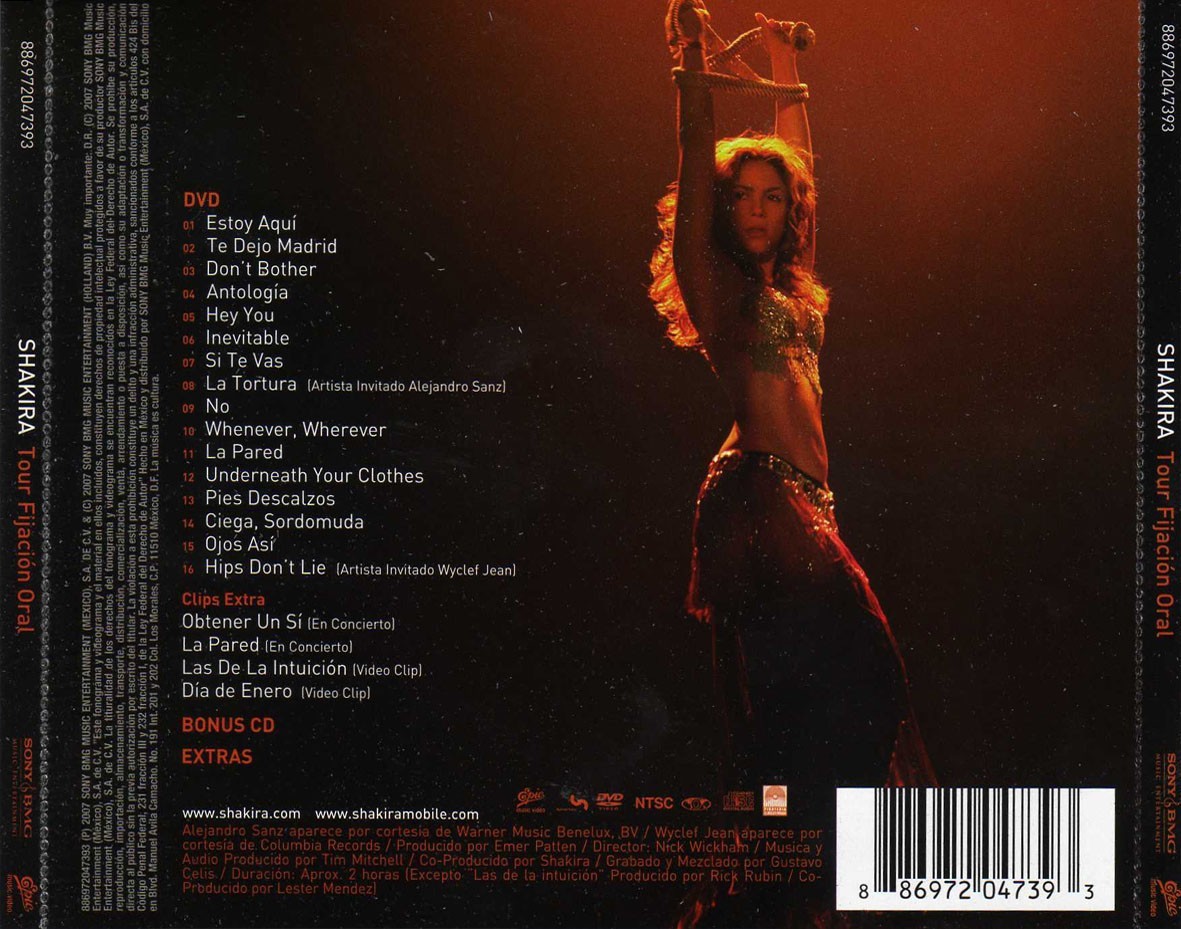 Shakira - Tour Fijacion Oral  (Cd+dvd)