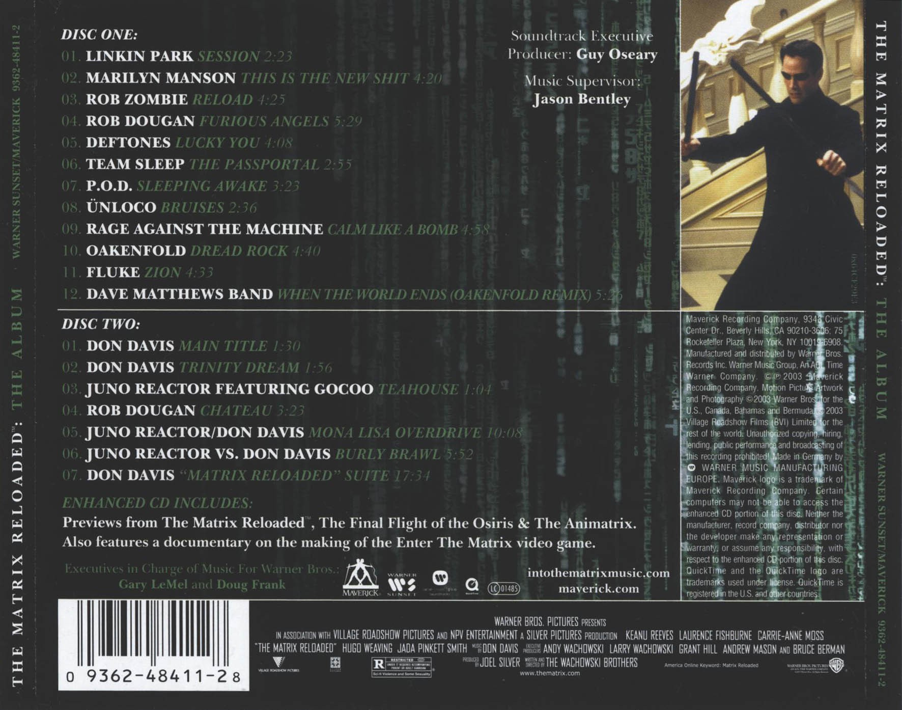 MATRIX RELOADED - THE ALBUM  (Cd)