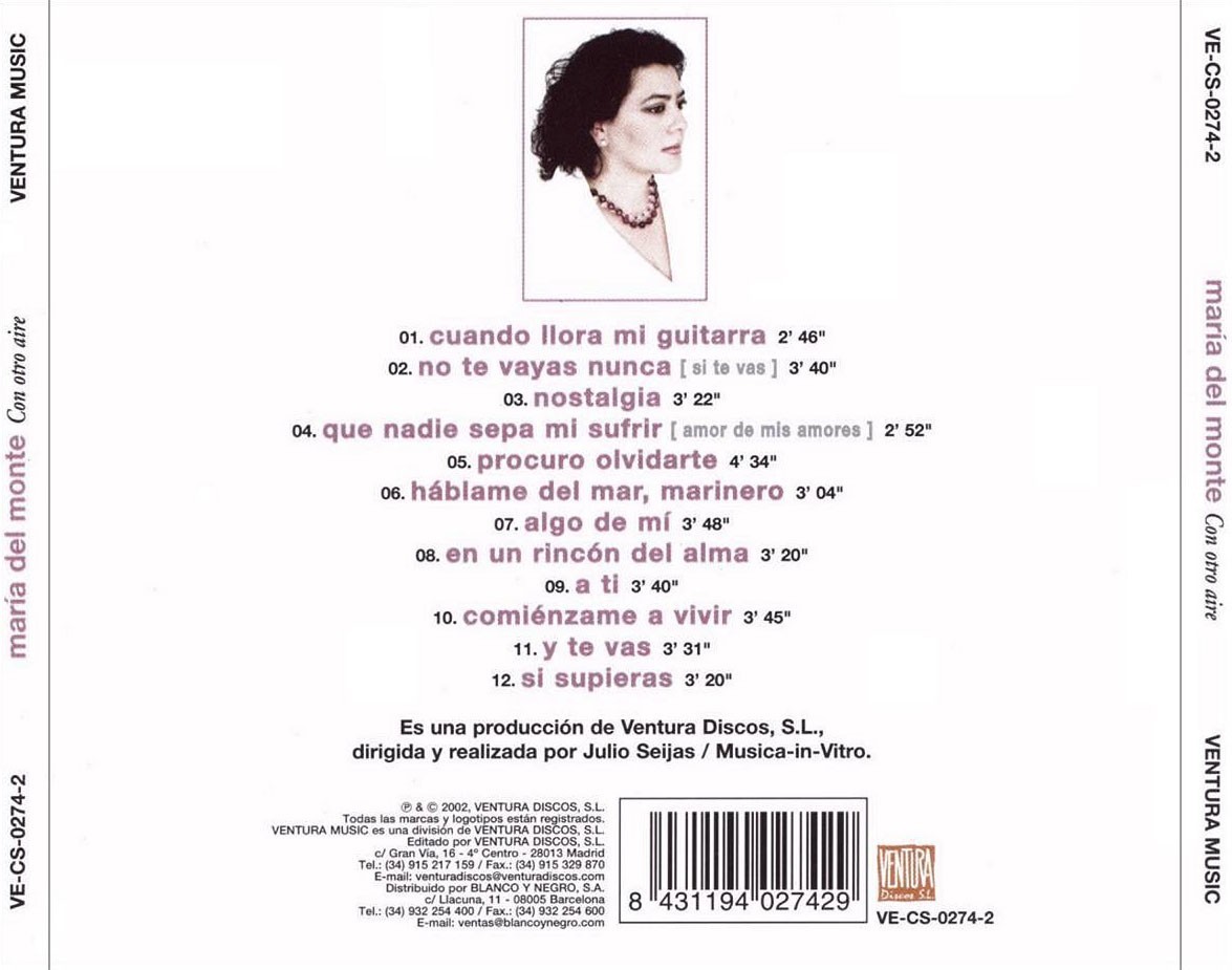 MARIA DEL MONTE - CON OTRO AIRE  (Cd)