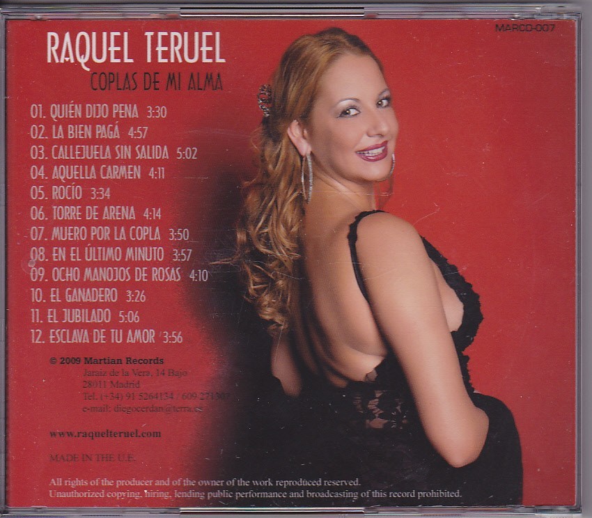 Raquel Teruel - Coplas de mi Alma  (Cd)