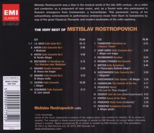 MSTISLAV ROSTROPOVICH - THE VERY BEST OF  (2Cd)