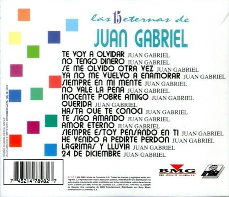 JUAN GABRIEL - LAS 15 ETERNAS DE..  (Cd)