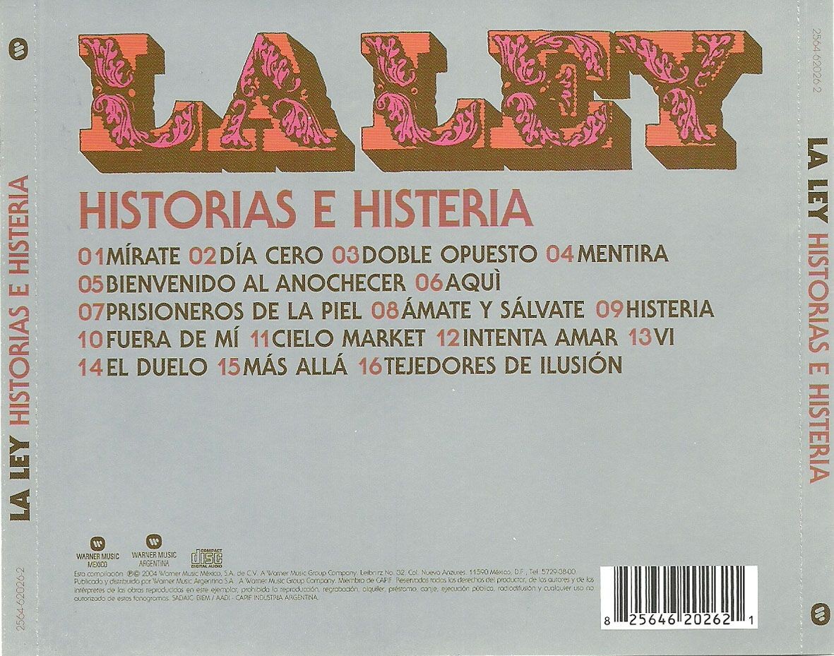 La Ley - Historias e Histeria  (Cd)