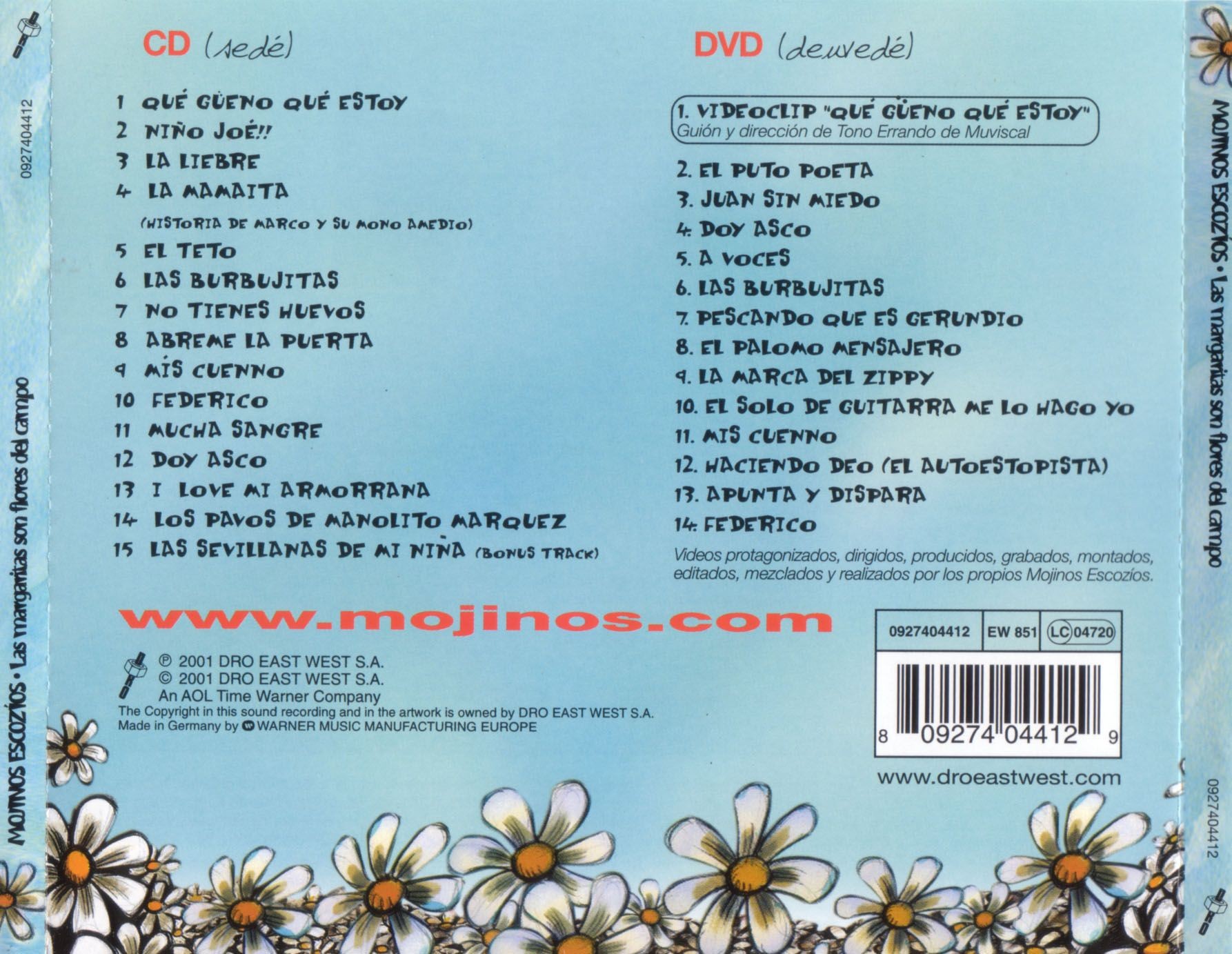 MOJINOS ESCOZIOS - LAS MARGARITAS SON FLORES DEL CAMPO  (Cd+Dvd)