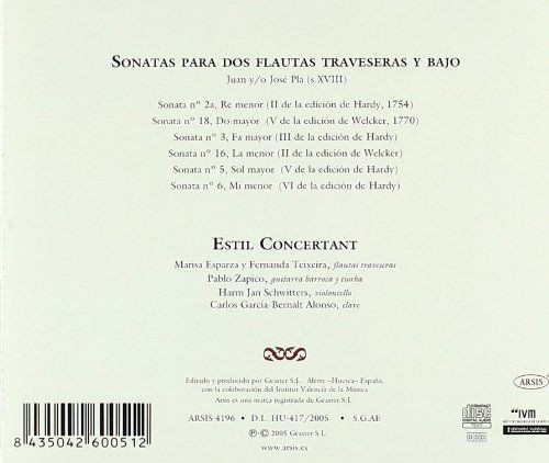 Sonatas Para Dos Flautas Traveseras y Bajo  (Cd)