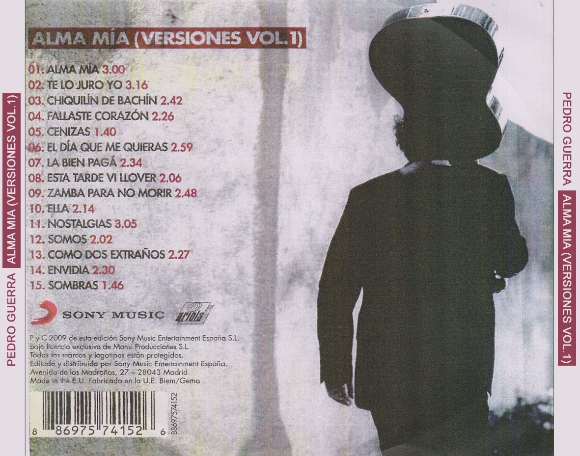 PEDRO GUERRA - ALMA MIA VERSIONES VOL.1  (Cd)