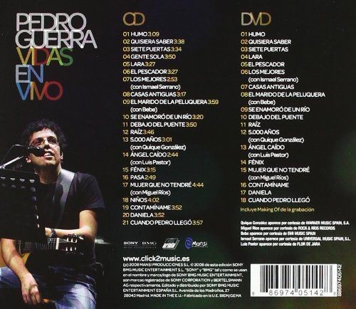 PEDRO GUERRA - VIDAS EN VIVO  (CD+DVD)