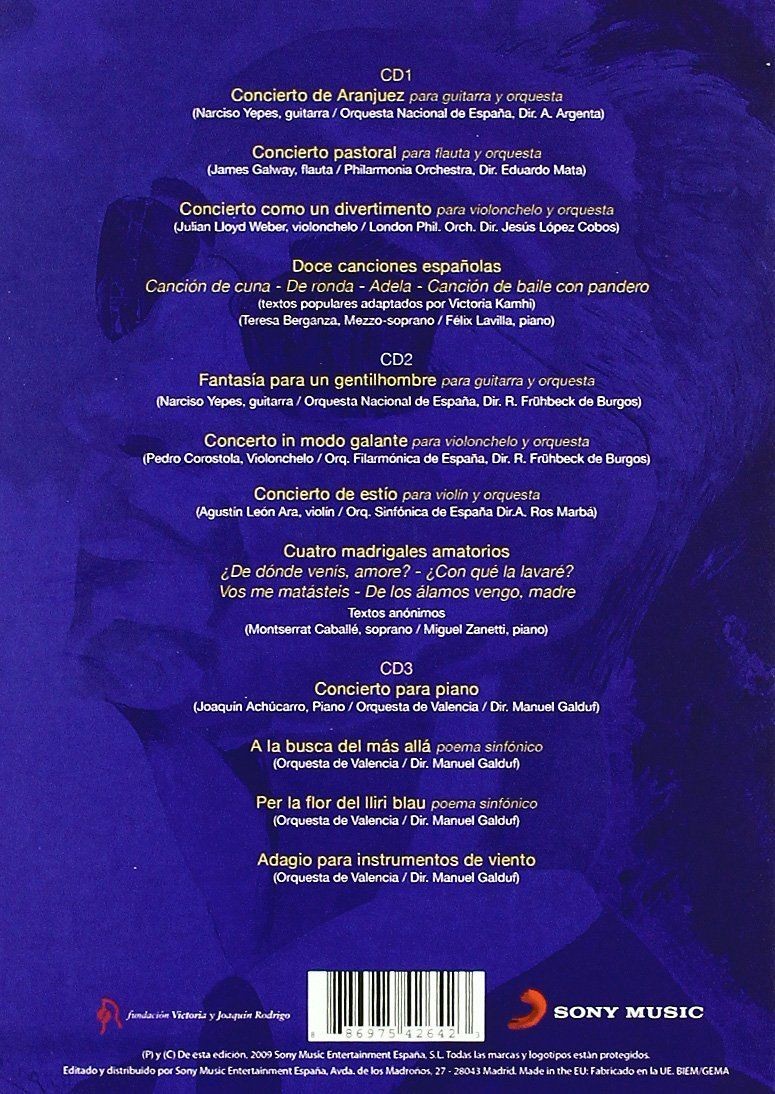 JOAQUIN RODRIGO -  La Obra de Un Genio 10º ANIVERSARIO  (3Cd)