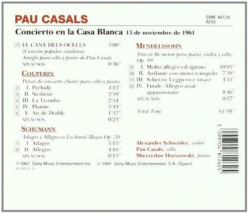 PAU CASALS - CONCIERTO EN LA CASA BLANCA  (Cd)