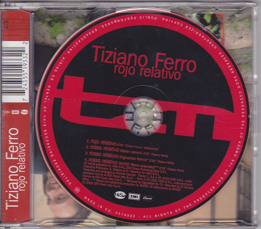 TIZIANO FERRO - ROJO RELATIVO  (Cdmaxi)