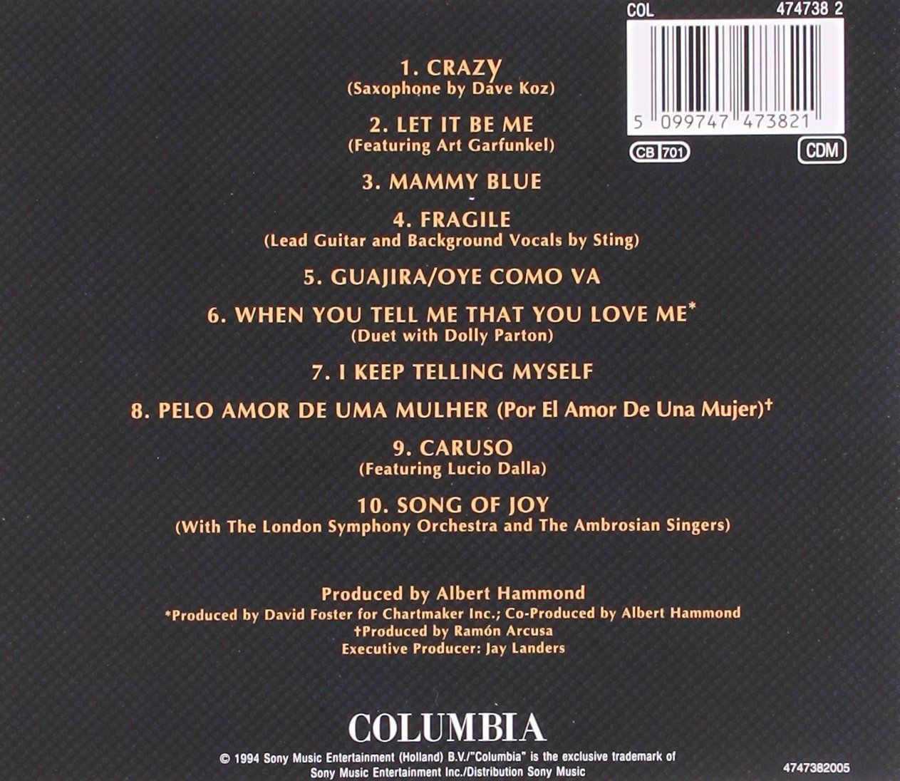 JULIO IGLESIAS - CRAZY  (Cd)