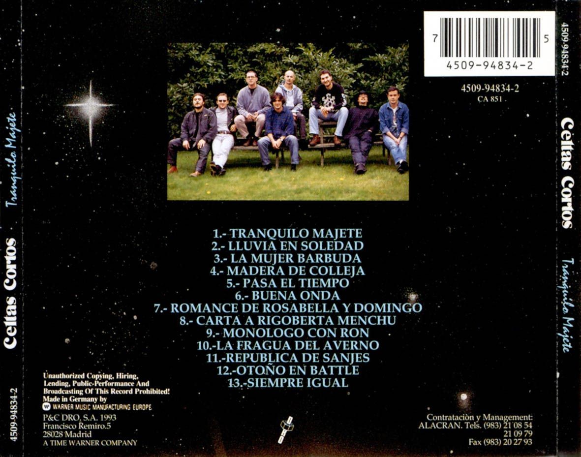 CELTAS CORTOS - TRANQUILO MAJETE  (Cd)