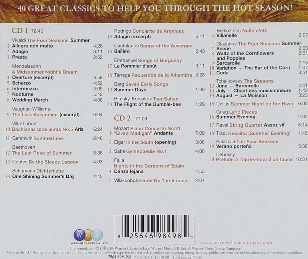 40 MOST BEAUTIFUL SUMMER CLASSICS - VARIOS  (2Cd)