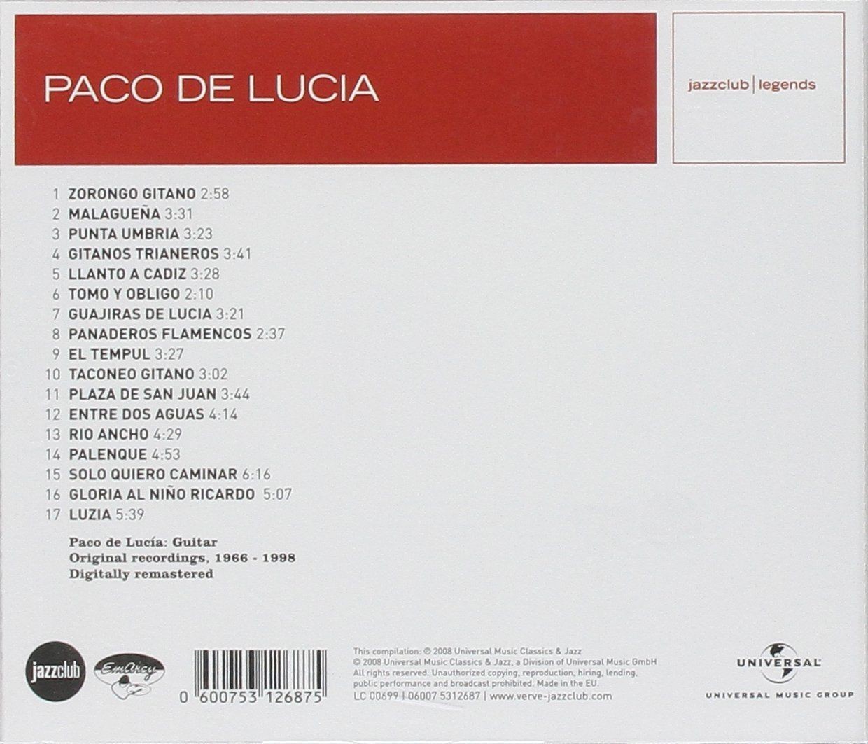 PACO DE LUCIA - FLAMENCO VIRTUOSO  (Cd)