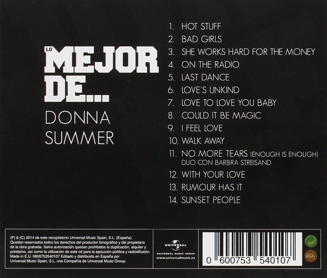 DONNA SUMMER - LO MEJOR DE DONNA SUMMER  (Cd)