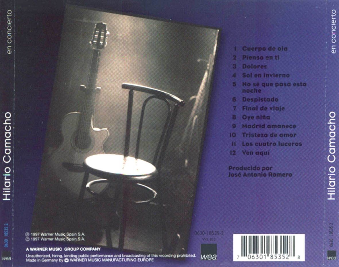 HILARIO CAMACHO - EN CONCIERTO  (Cd)