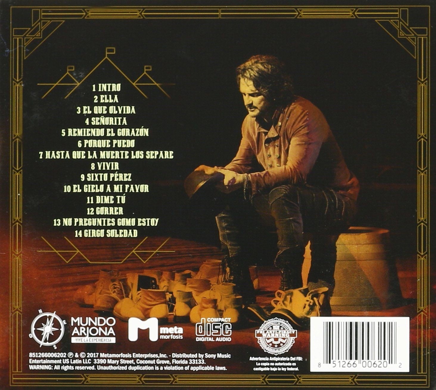 RICARDO ARJONA - CIRCO SOLEDAD  (Cd)