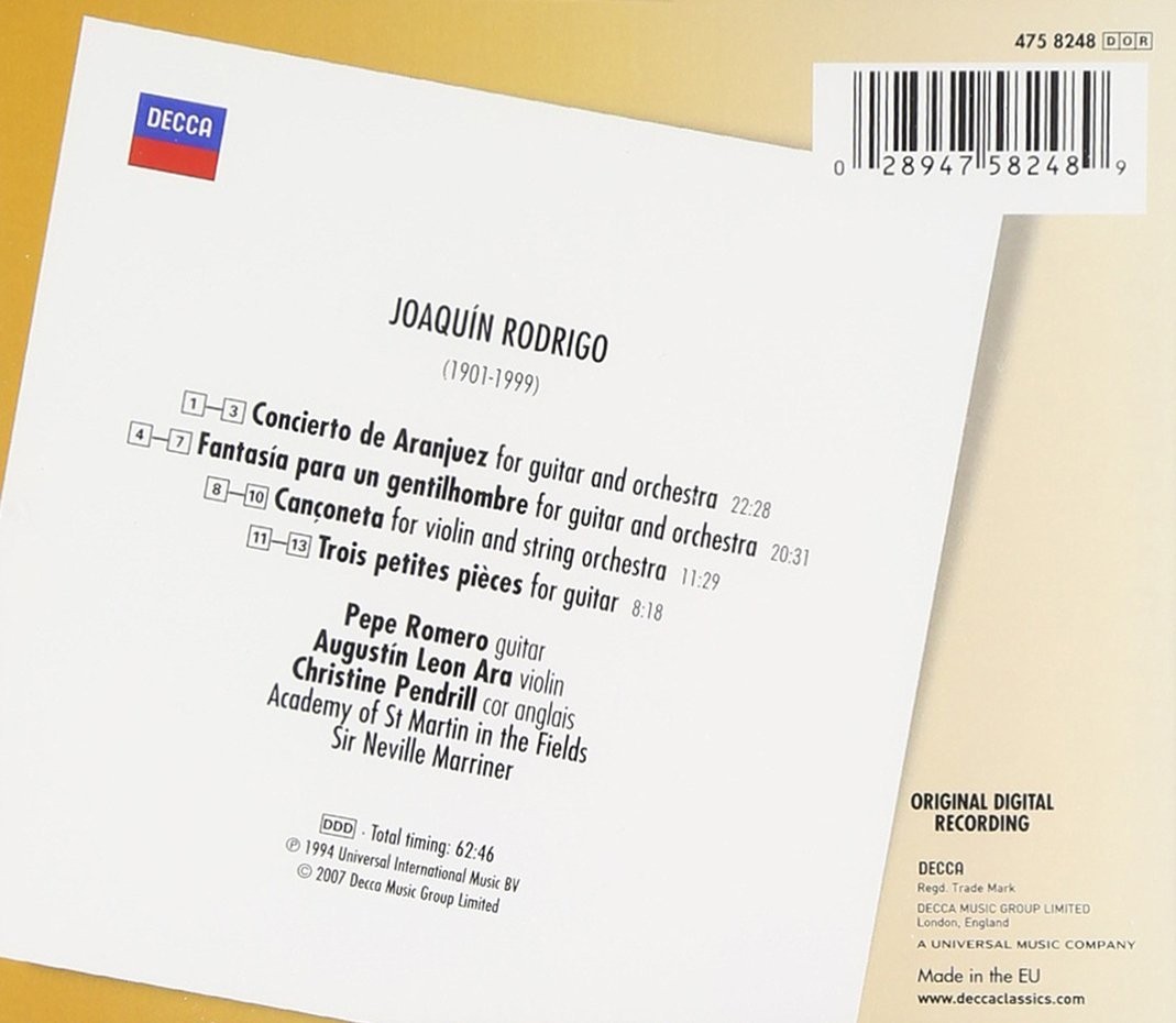 Pepe Romero - Rodrigo Concierto De Aranjuez Fantasia   (Cd)