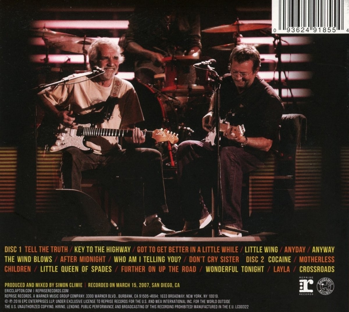 ERIC CLAPTON - LIVE IN SAN DIEGO (WITH SPECIAL GUEST JJ CALE)  (2Cd)