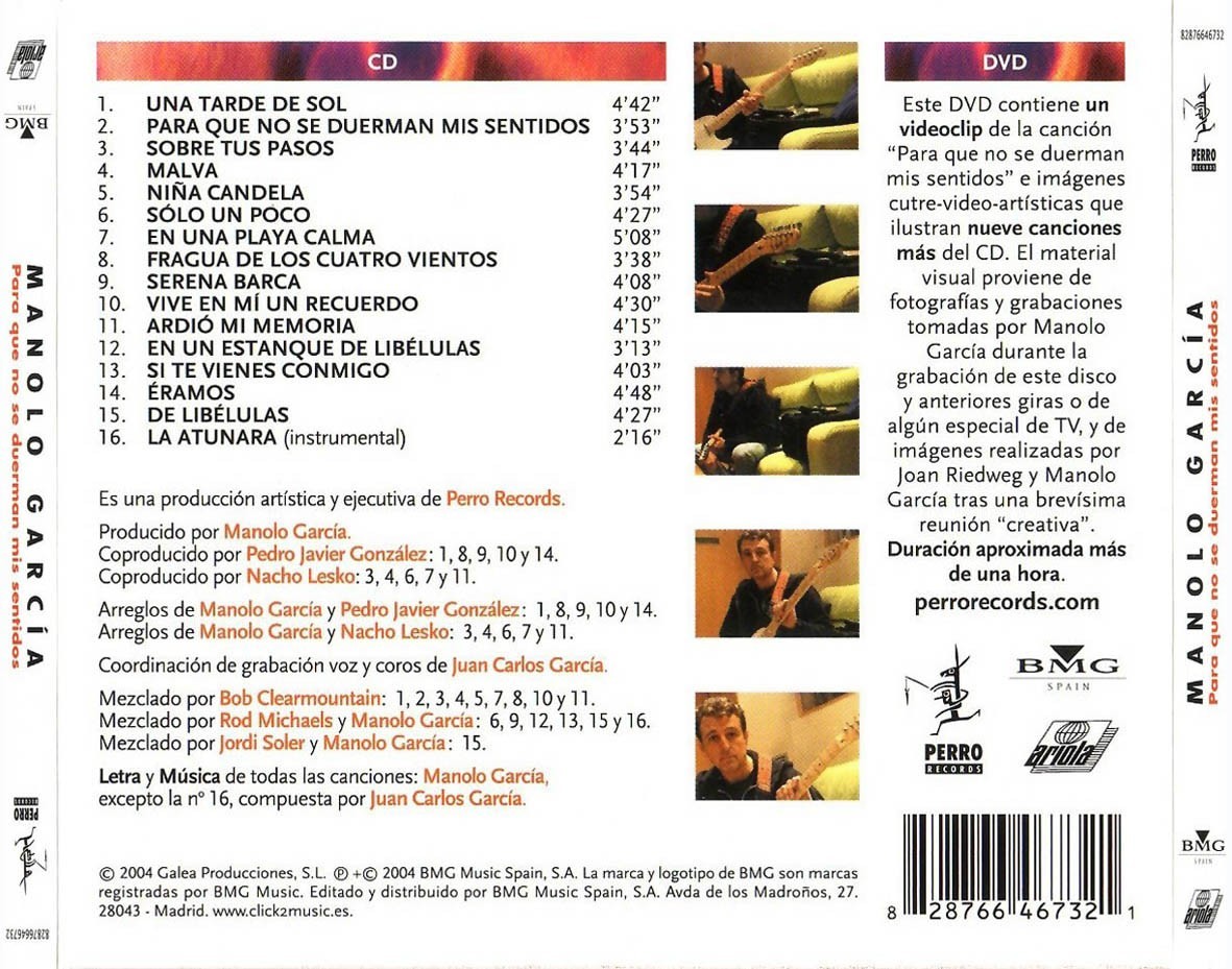 MANOLO GARCIA - PARA QUE NO SE DUERMAN MIS SENTIDOS  (Cd+dvd)