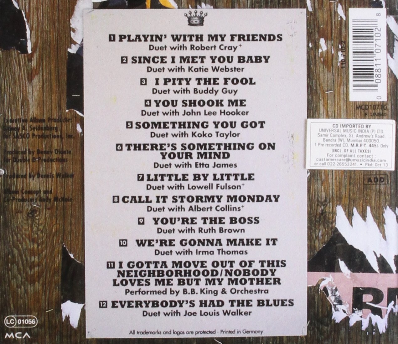 B.B. KING - BLUES SUMMIT  (Cd)