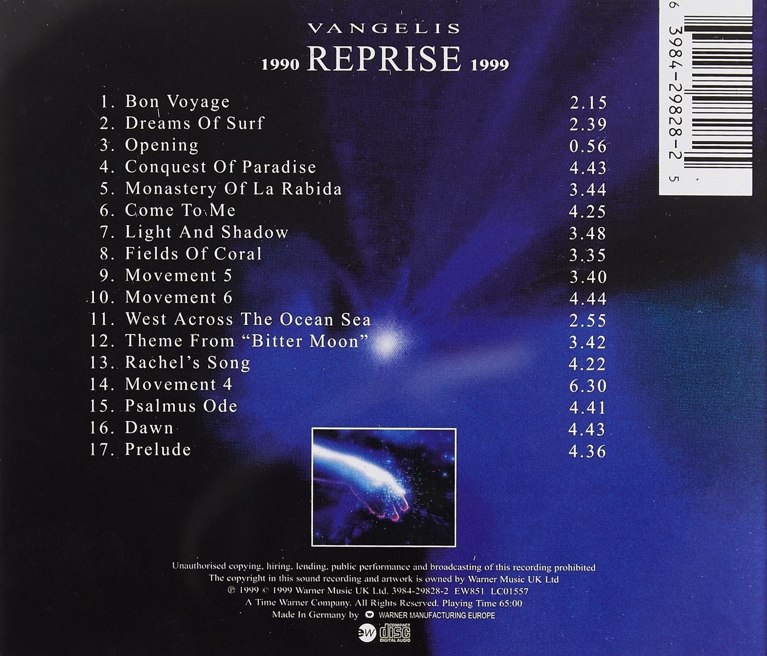 VANGELIS - REPRISE1990-1999 (EXITOS)  (Cd)