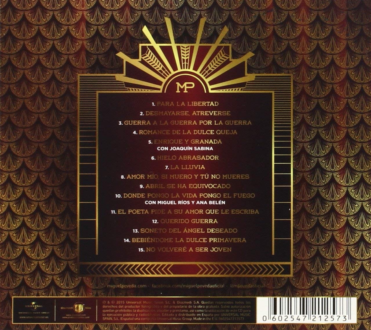 Miguel Poveda - Sonetos Y Poemas Para La Libertad  (Cd)