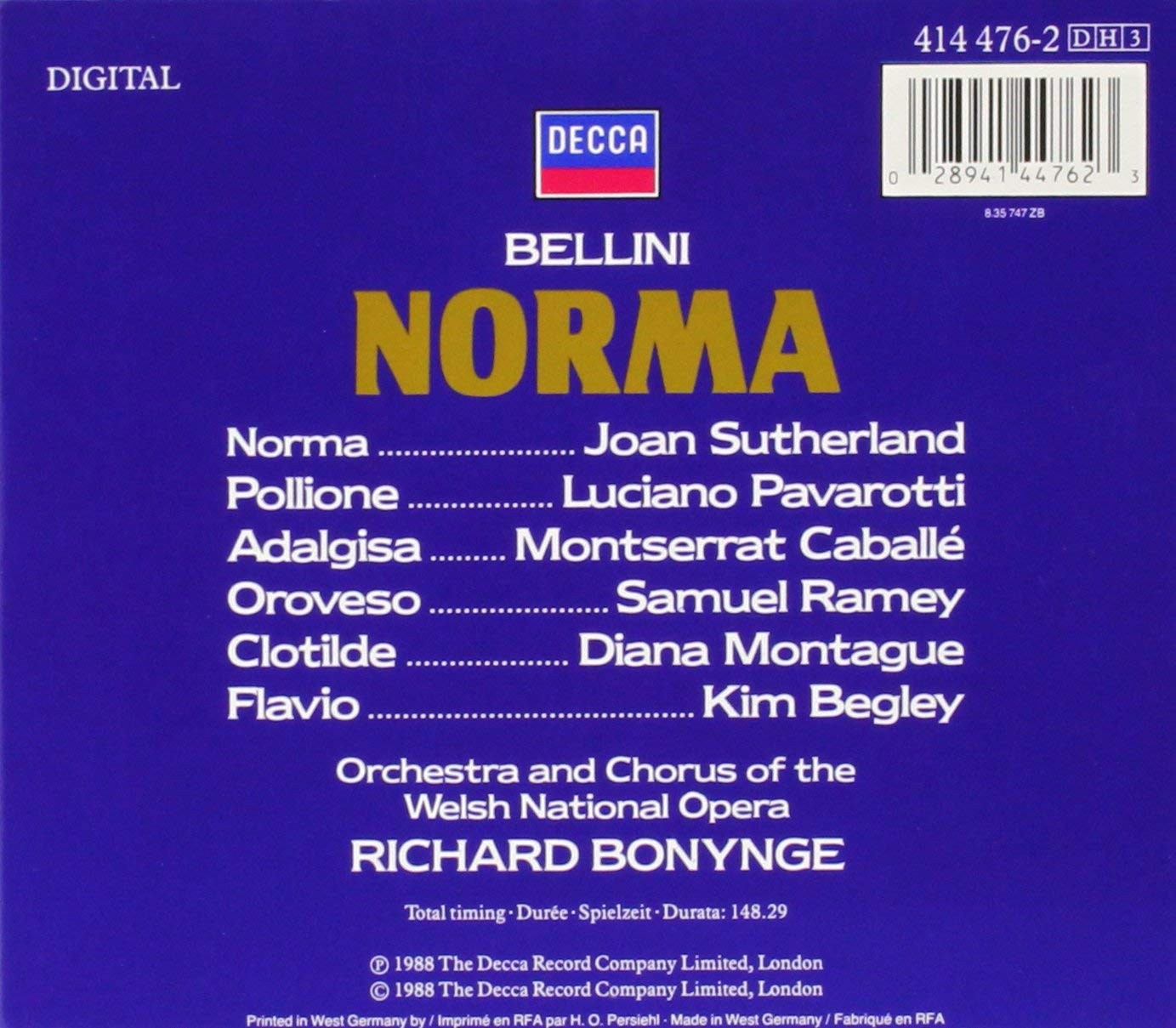 Joan Sutherland  BELLINI - NORMA  (3Cd)