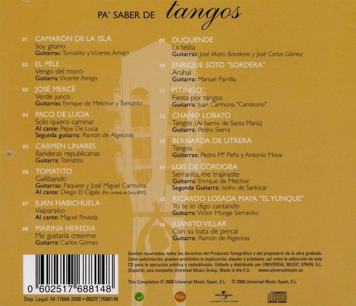 PA SABER DE TANGOS - VARIOS  (Cd)