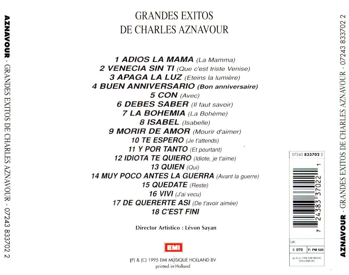 CHARLES AZNAVOUR - GRANDES EXITOS  (Cd)
