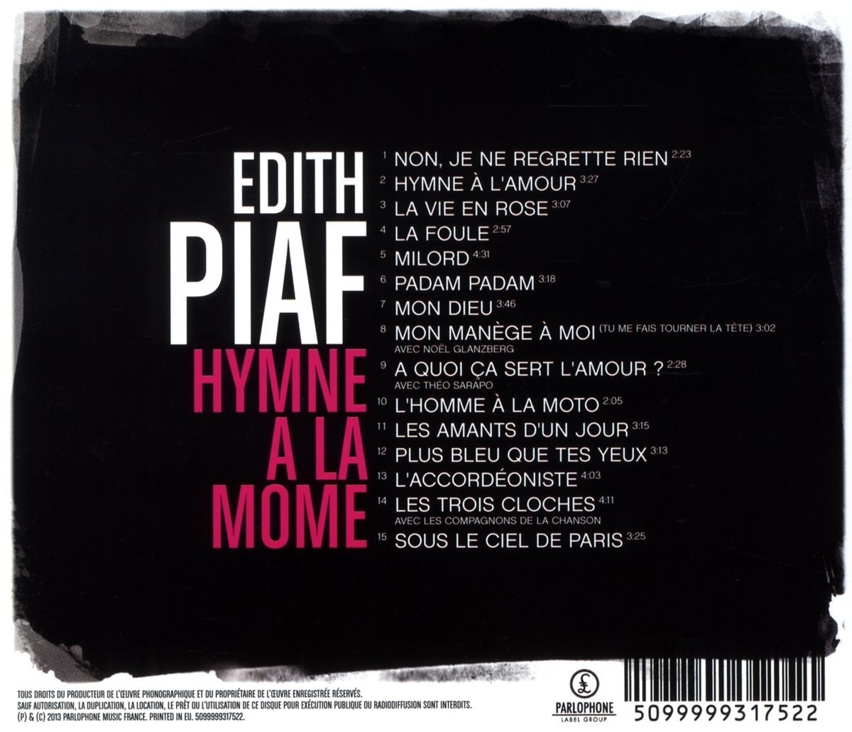 EDITH PIAF - HYMNE A LA MOME - BEST OF  (Cd)