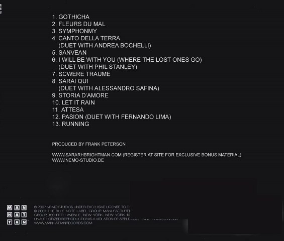 SARAH BRIGHTMAN - SYMPHONY  (Cd)