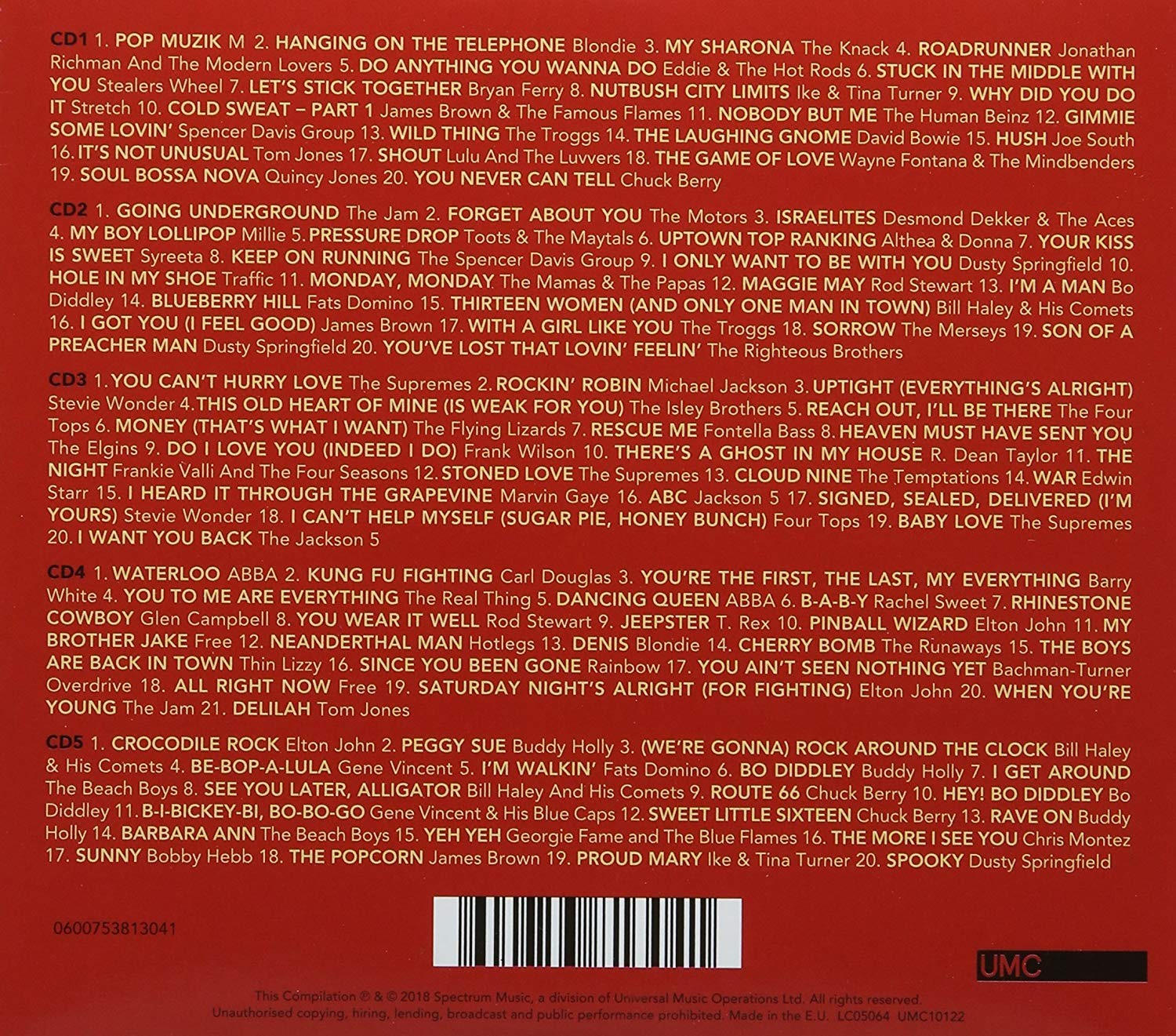 101 JUKEBOX CLASSICS - VARIOS  (5Cd)