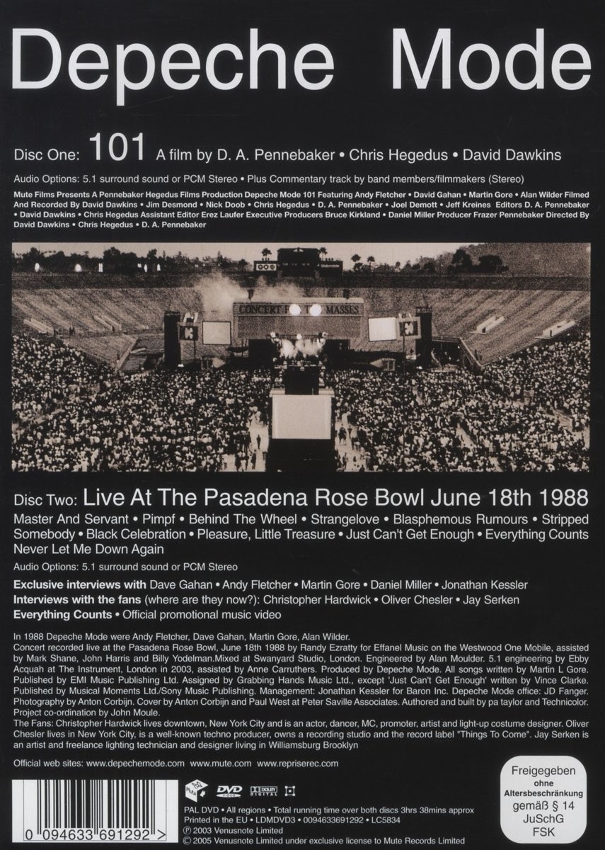 DEPECHE MODE - 101  (Amary Case)   Dvd