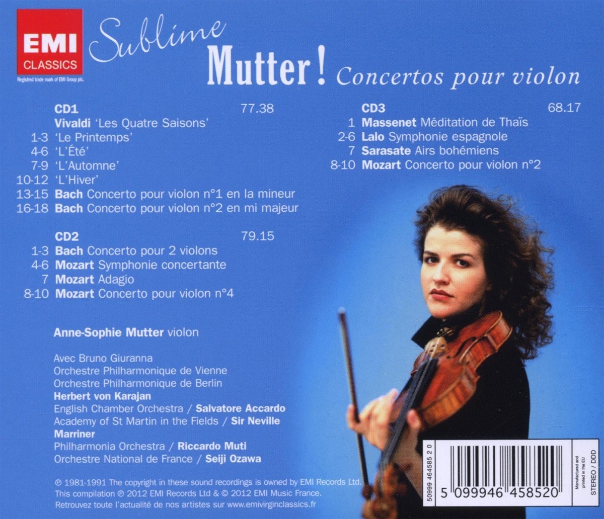 ANNE SOPHIE MUTTER - SUBLIME MUTTER  (3Cd)