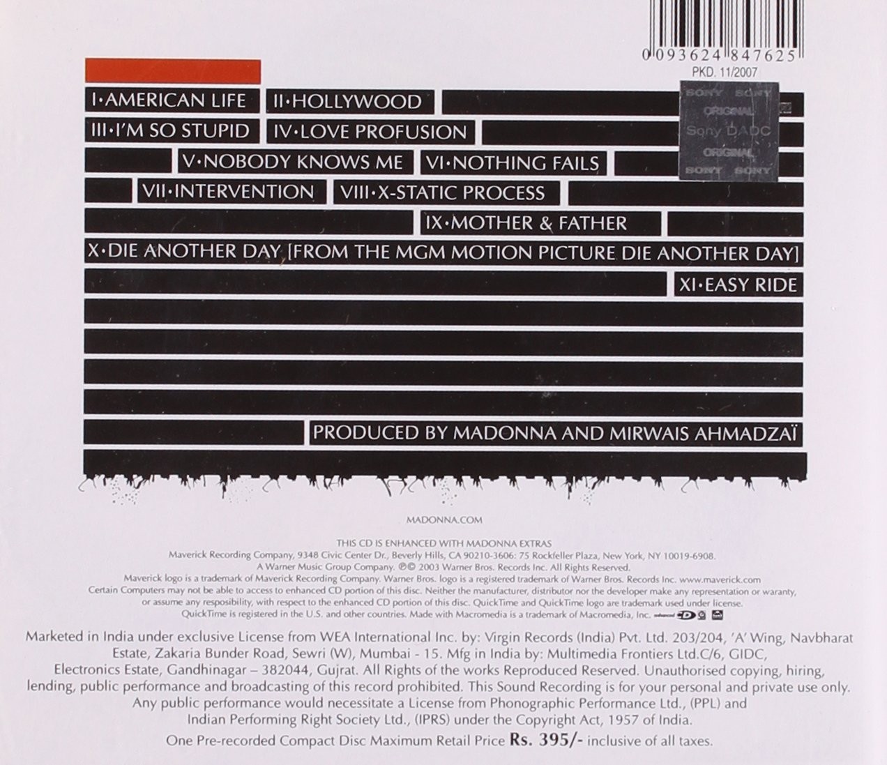 MADONNA - AMERICAN LIFE  (Cd)