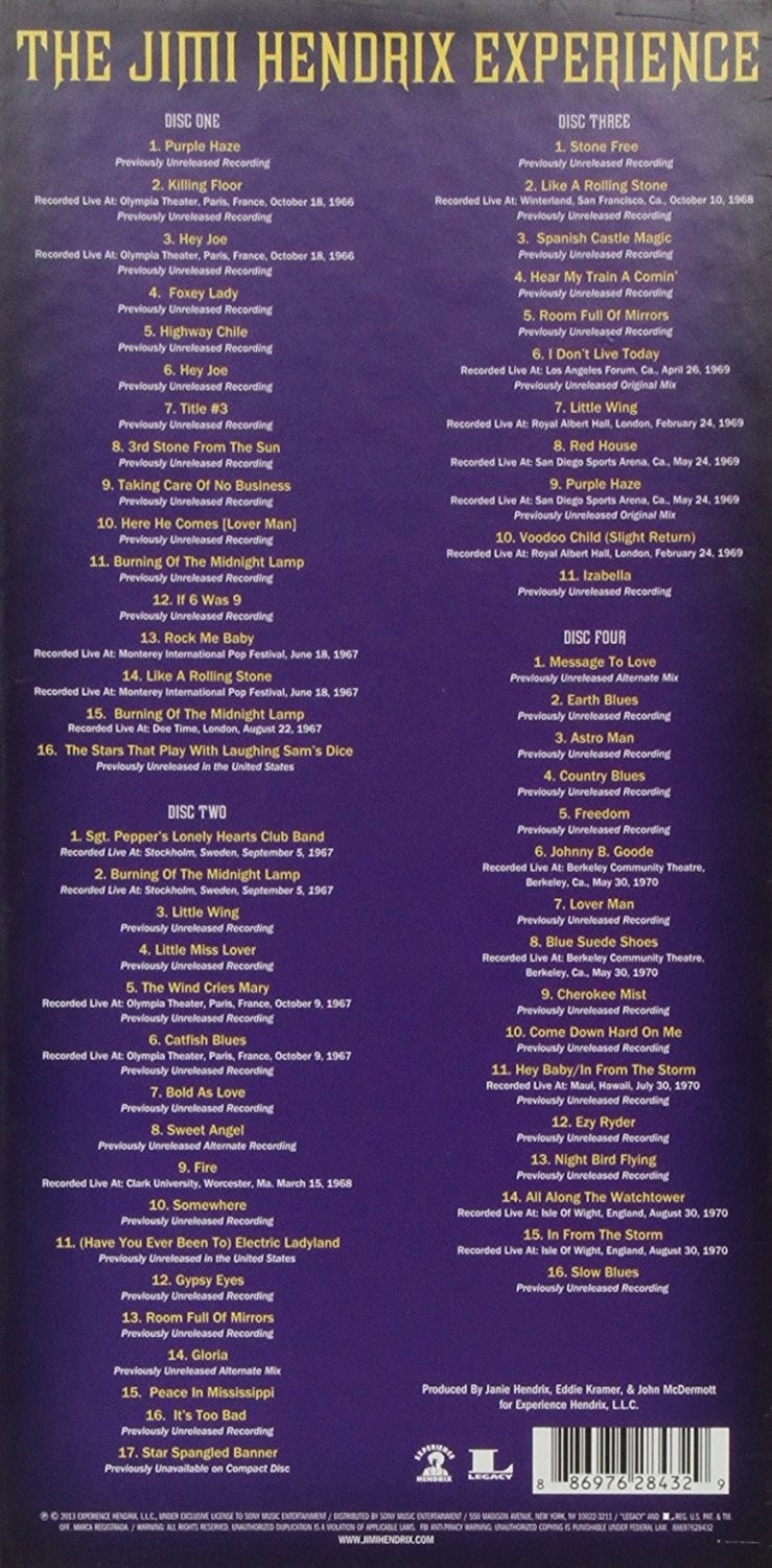 JIMI HENDRIX - JIMI HENDRIX EXPERIENCE (BOX 4 Cd)