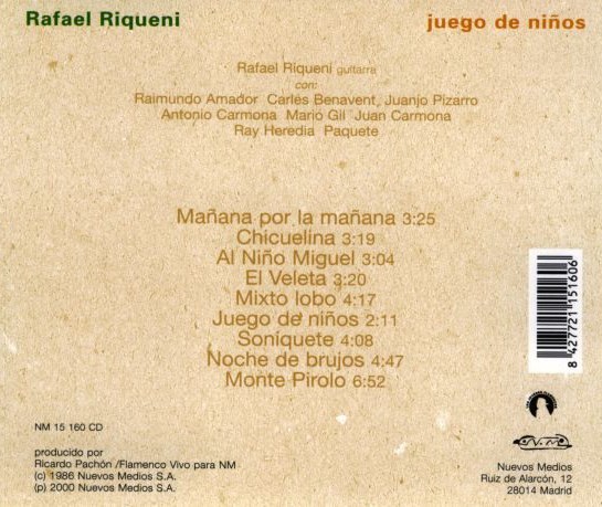 RAFAEL RIQUENI - JUEGO DE NIÑOS  (Cd)